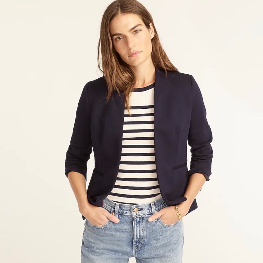 J. Crew Petite going-out blazer in stretch twill - Navy Blue